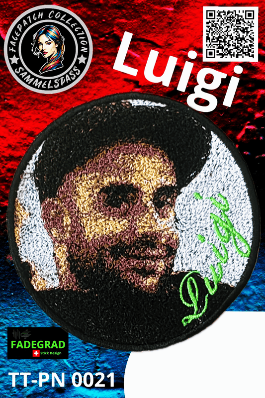 Facepatch der Luigi - TikTok Facepatch Sammelalbum Nr. 0021 - FADEGRAD Stickdesign