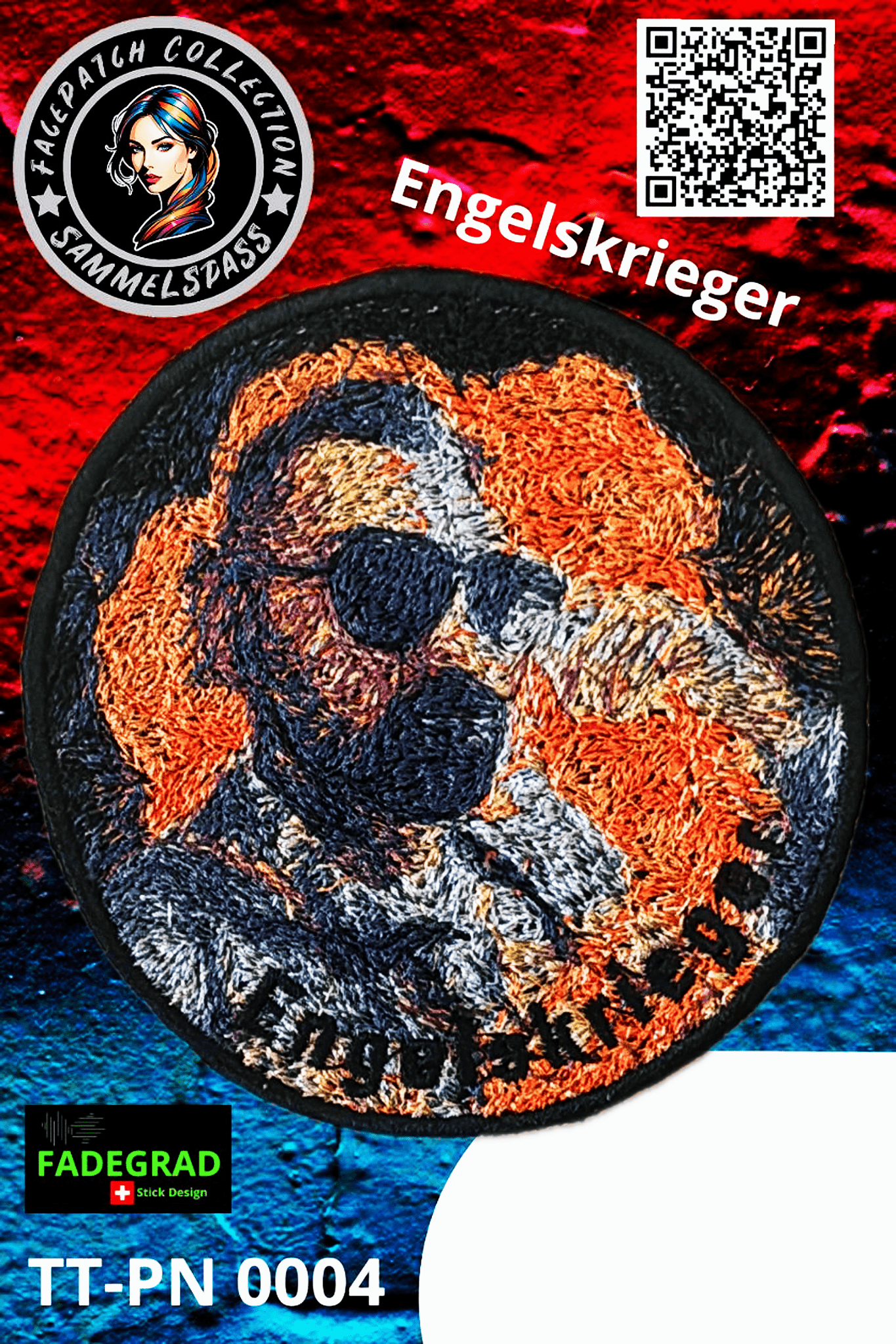 Facepatch Engelskrieger - TikTok Facepatch Sammelalbum Nr. 0004 - FADEGRAD Stickdesign