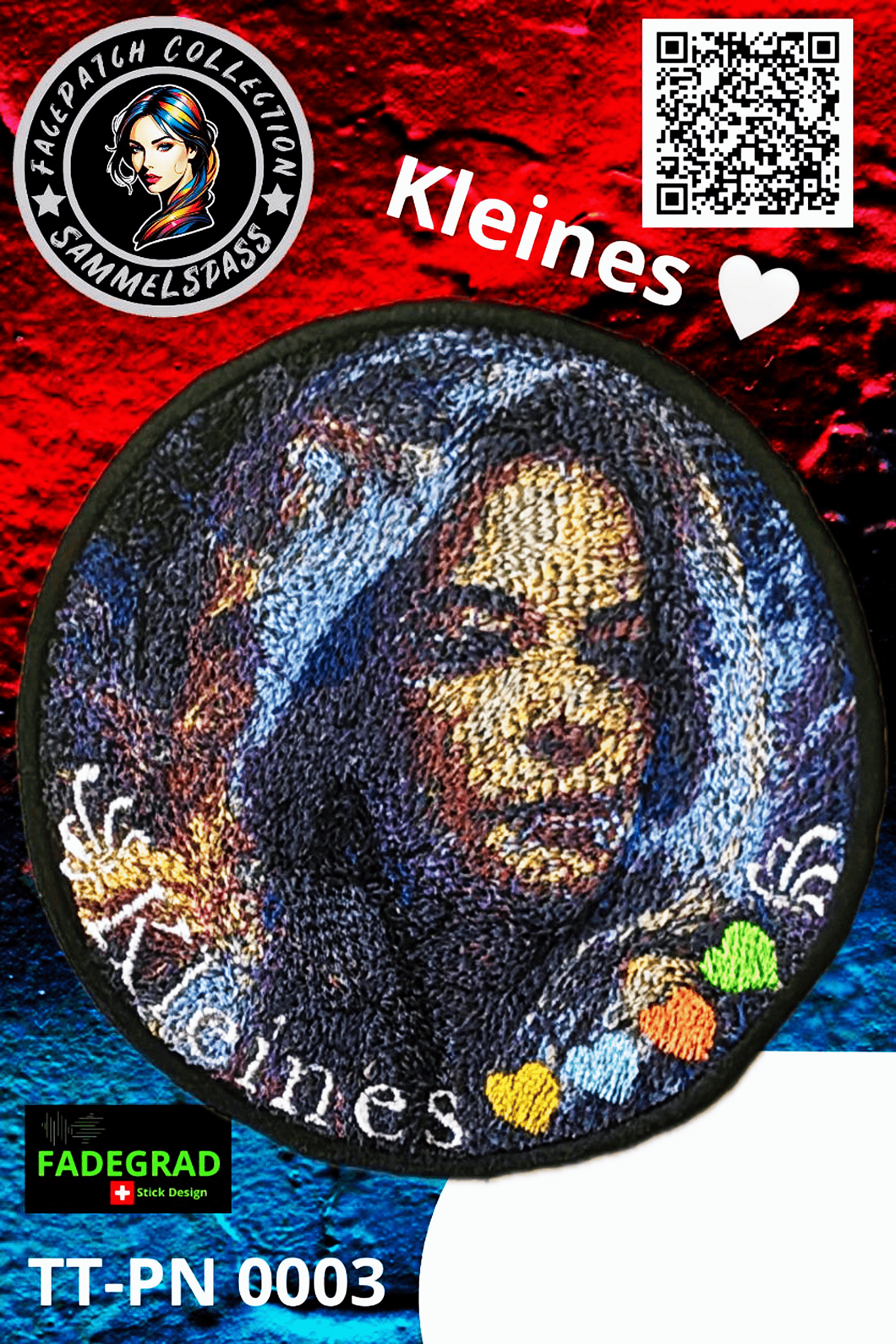 Facepatch Kleines Herz - TikTok Facepatch Sammelalbum Nr. 0003 - FADEGRAD Stickdesign