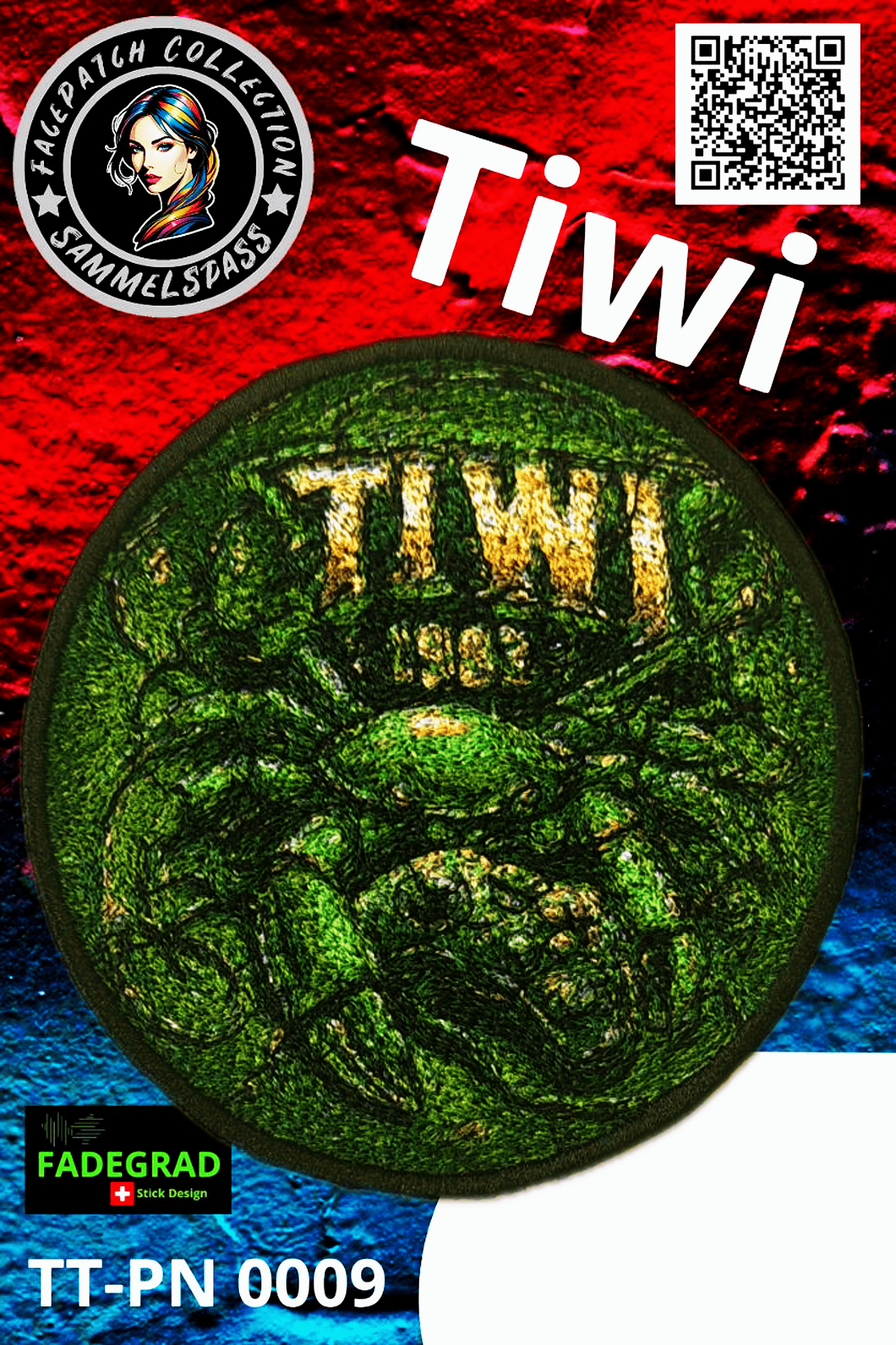 Facepatch Tiwi - TikTok Facepatch Sammelalbum Nr. 0009 - FADEGRAD Stickdesign