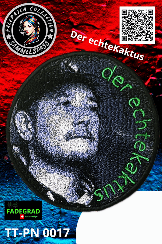 Facepatch der echtekaktus - TikTok Facepatch Sammelalbum Nr. 0017 - FADEGRAD Stickdesign