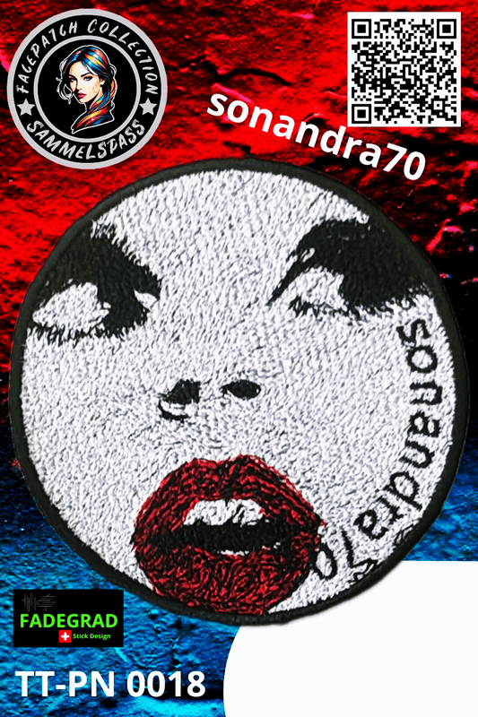 Facepatch der sonandra70 - TikTok Facepatch Sammelalbum Nr. 0018 - FADEGRAD Stickdesign