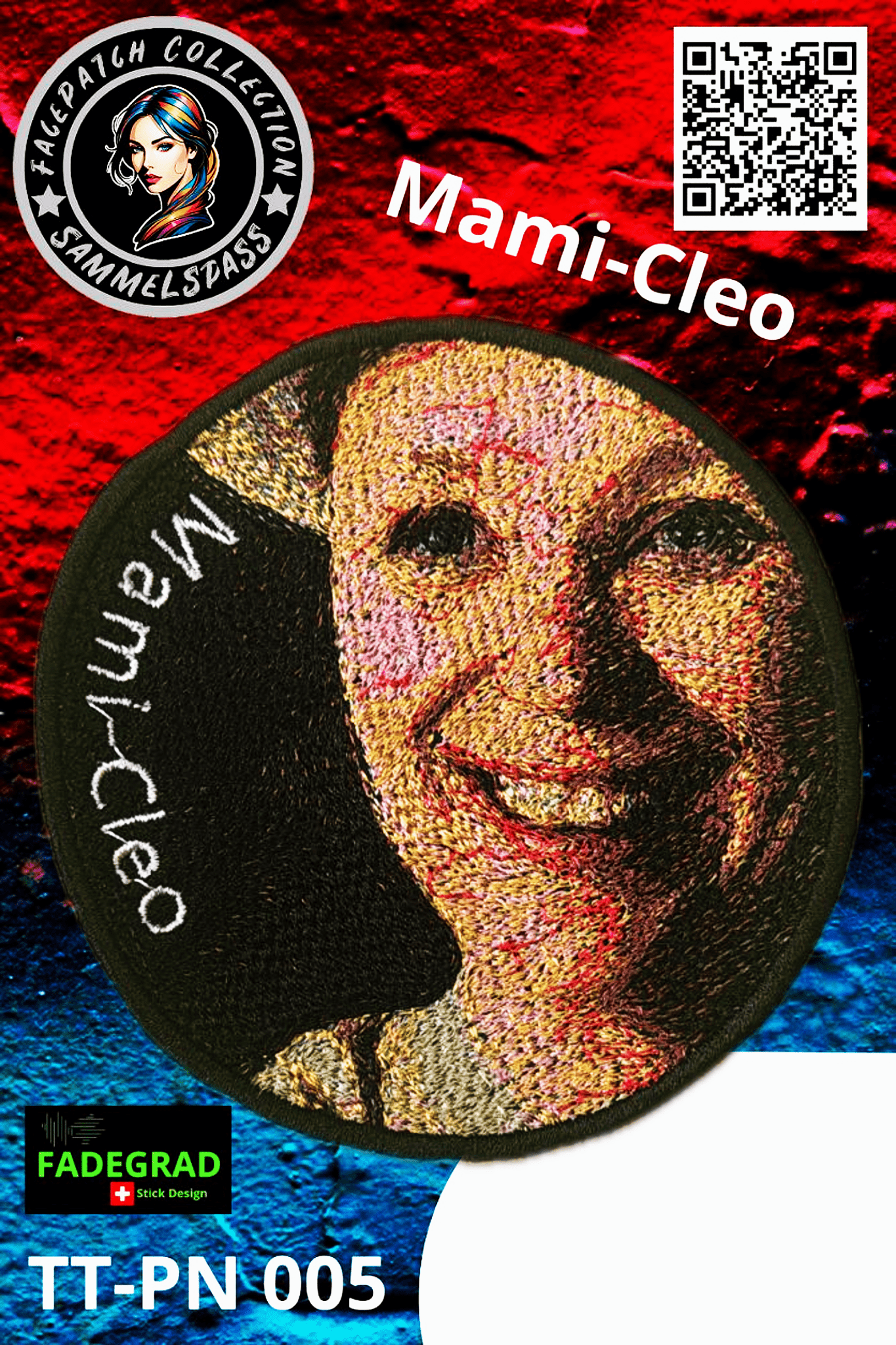 Facepatch Mami - Cleo - TikTok Facepatch Sammelalbum Nr. 0005 - FADEGRAD Stickdesign