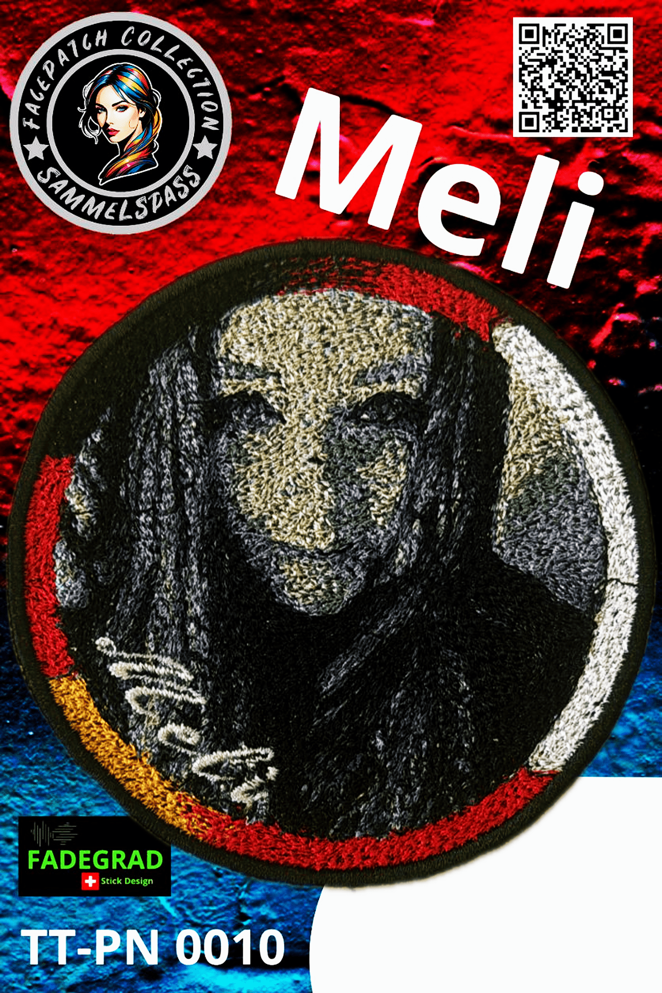 Facepatch Meli - TikTok Facepatch Sammelalbum Nr. 0010 - FADEGRAD Stickdesign