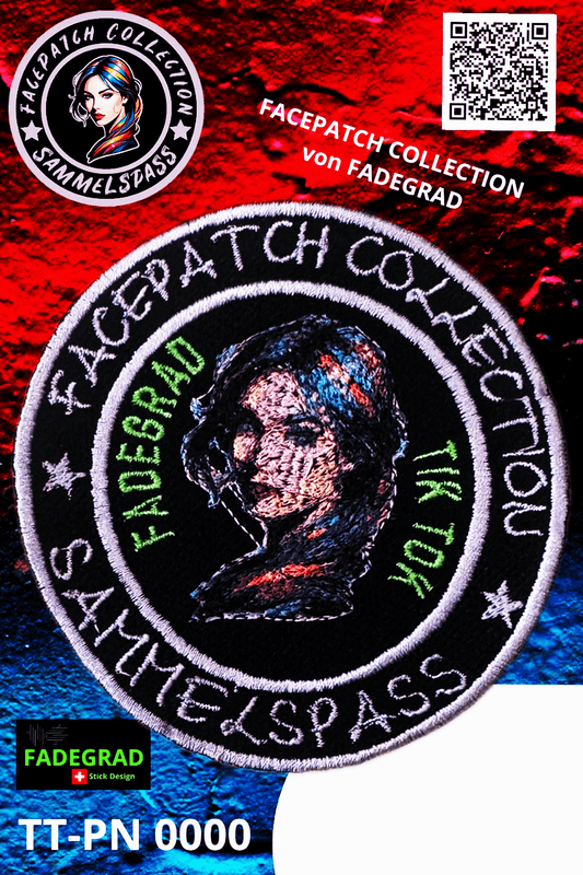 Facepatch - TikTok Facepatch Sammelspass Nr. 0000 - FADEGRAD Stickdesign